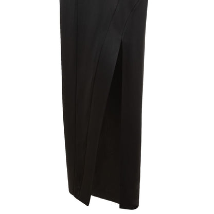 Black Acetate Long Skirt