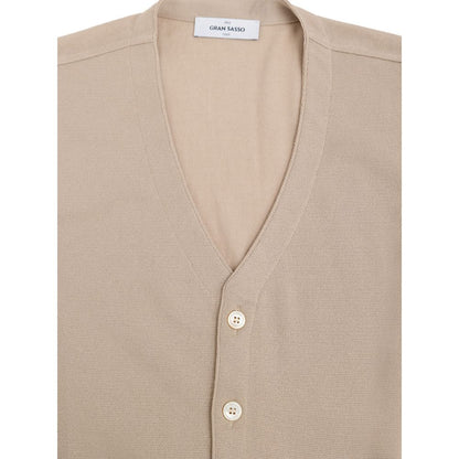 Beige Cotton Sleveless Jacket