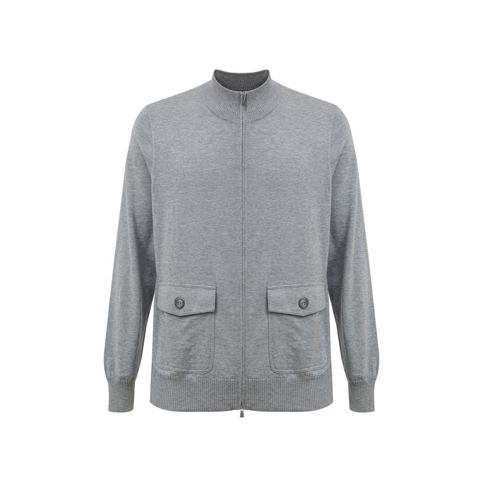 Gray Cotton Cardigan