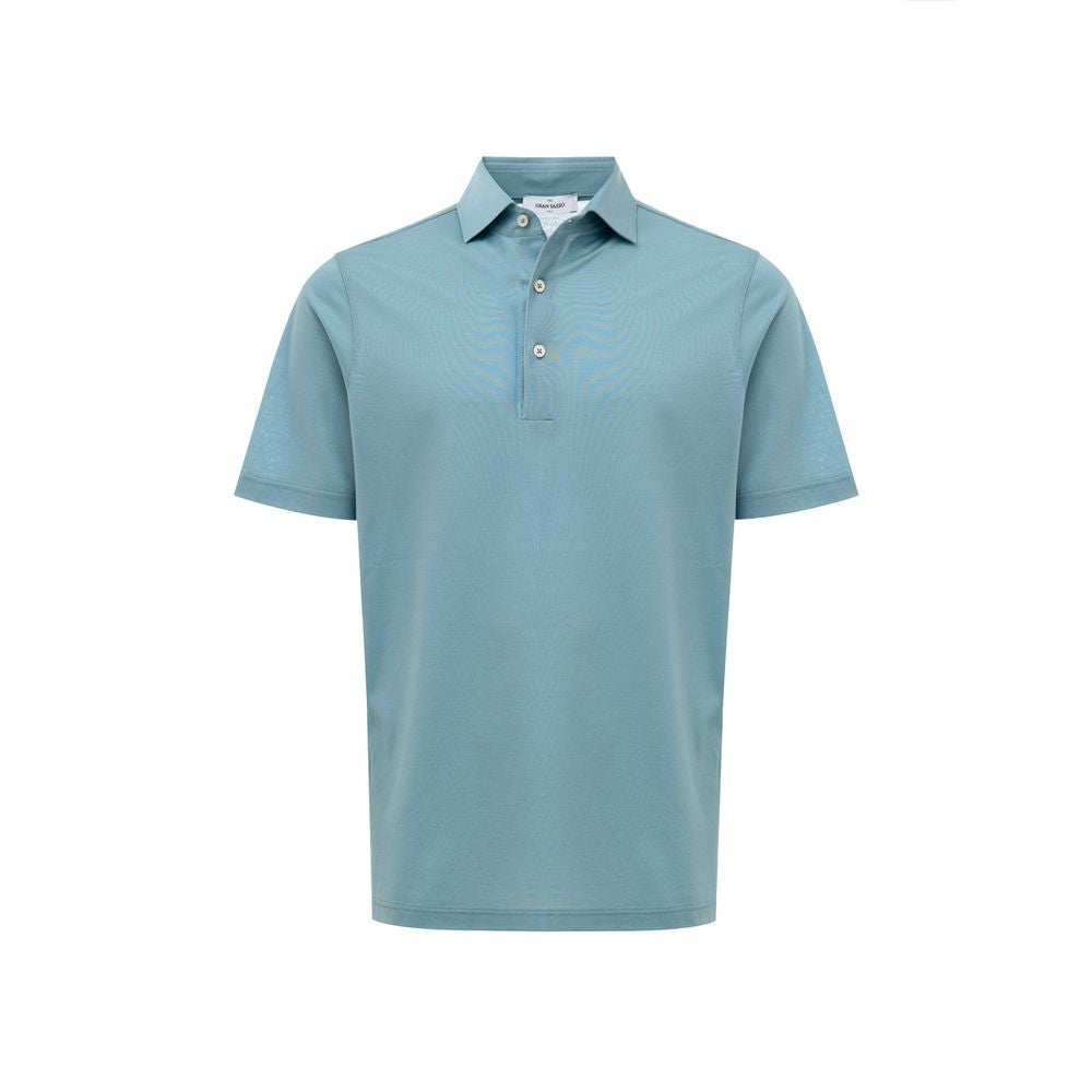 Blue Cotton Polo Shirt