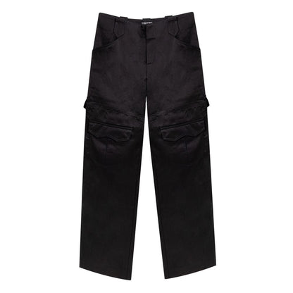 Black Viscose Cargo Pants