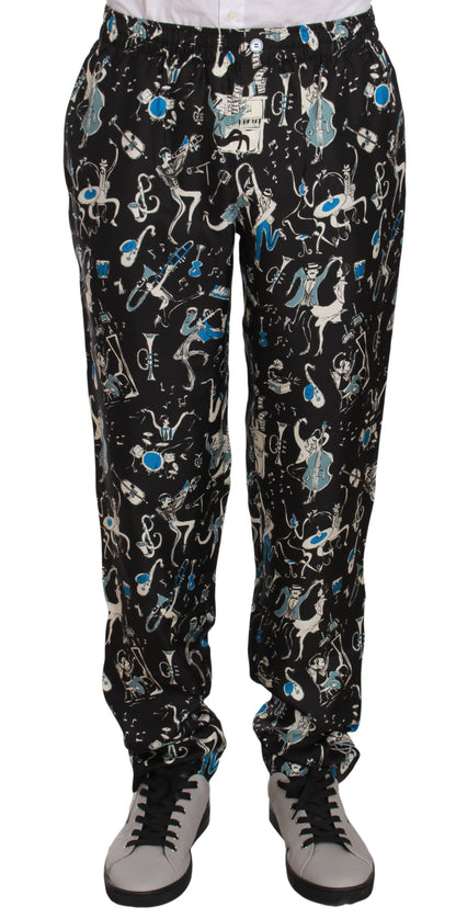 Edle Loungepants aus Seide mit einzigartigem Print