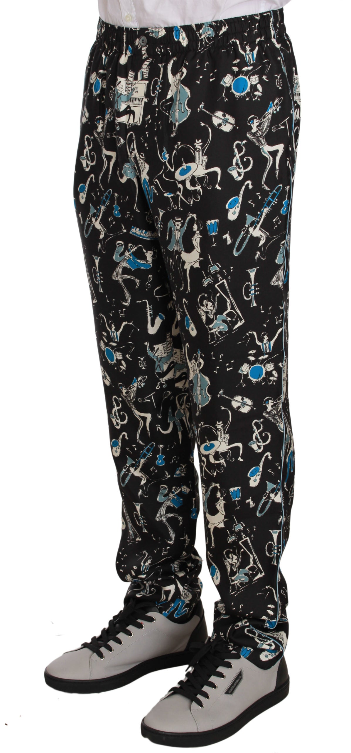 Edle Loungepants aus Seide mit einzigartigem Print