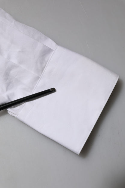 White Crystal Embellished Collared Shirt Top