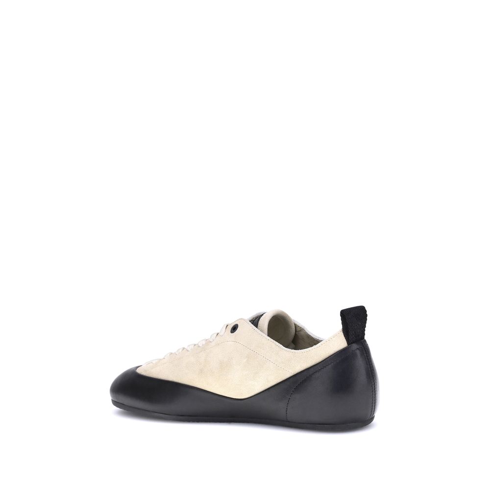Beige Rubber Athletic Sneakers