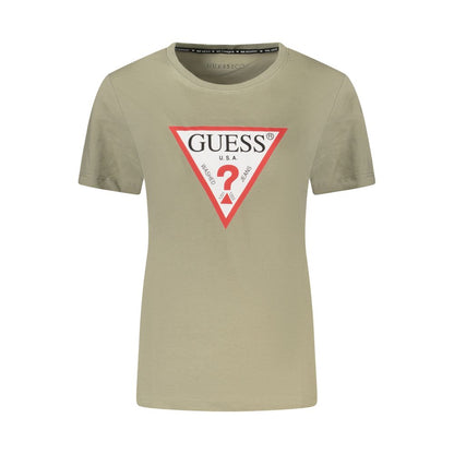 Green Cotton Women T-Shirt