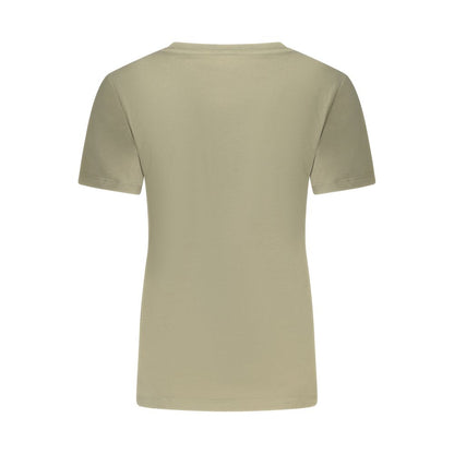 Green Cotton Women T-Shirt