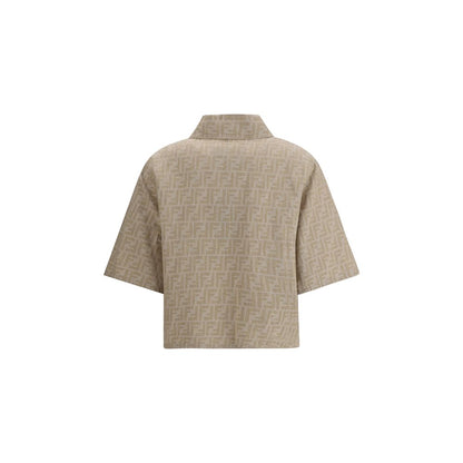 Beige Cotton Denim Jacket