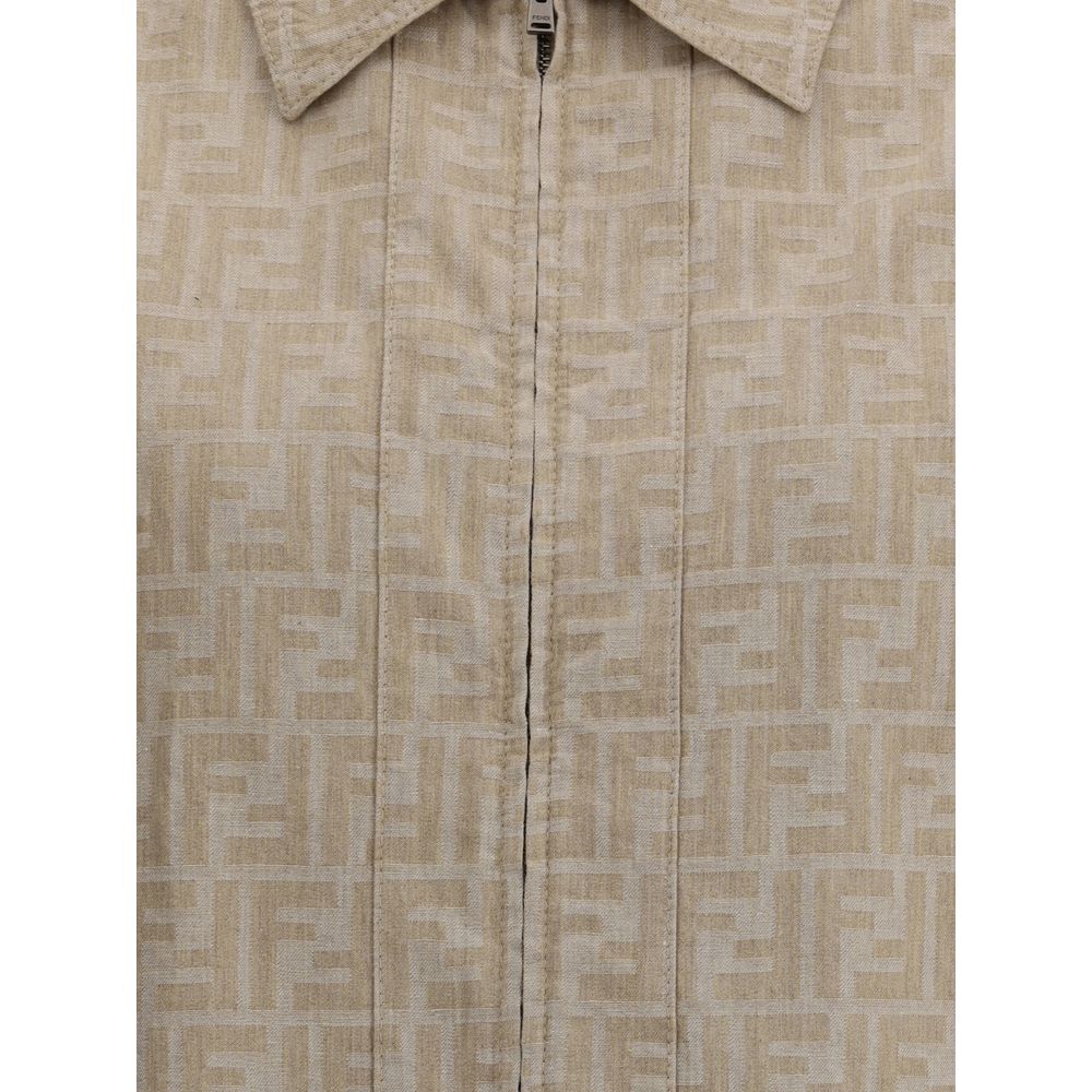 Beige Cotton Denim Jacket