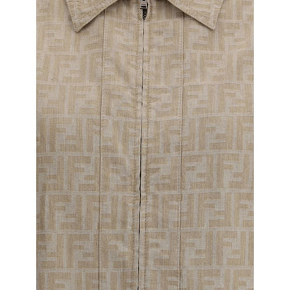 Beige Cotton Denim Jacket