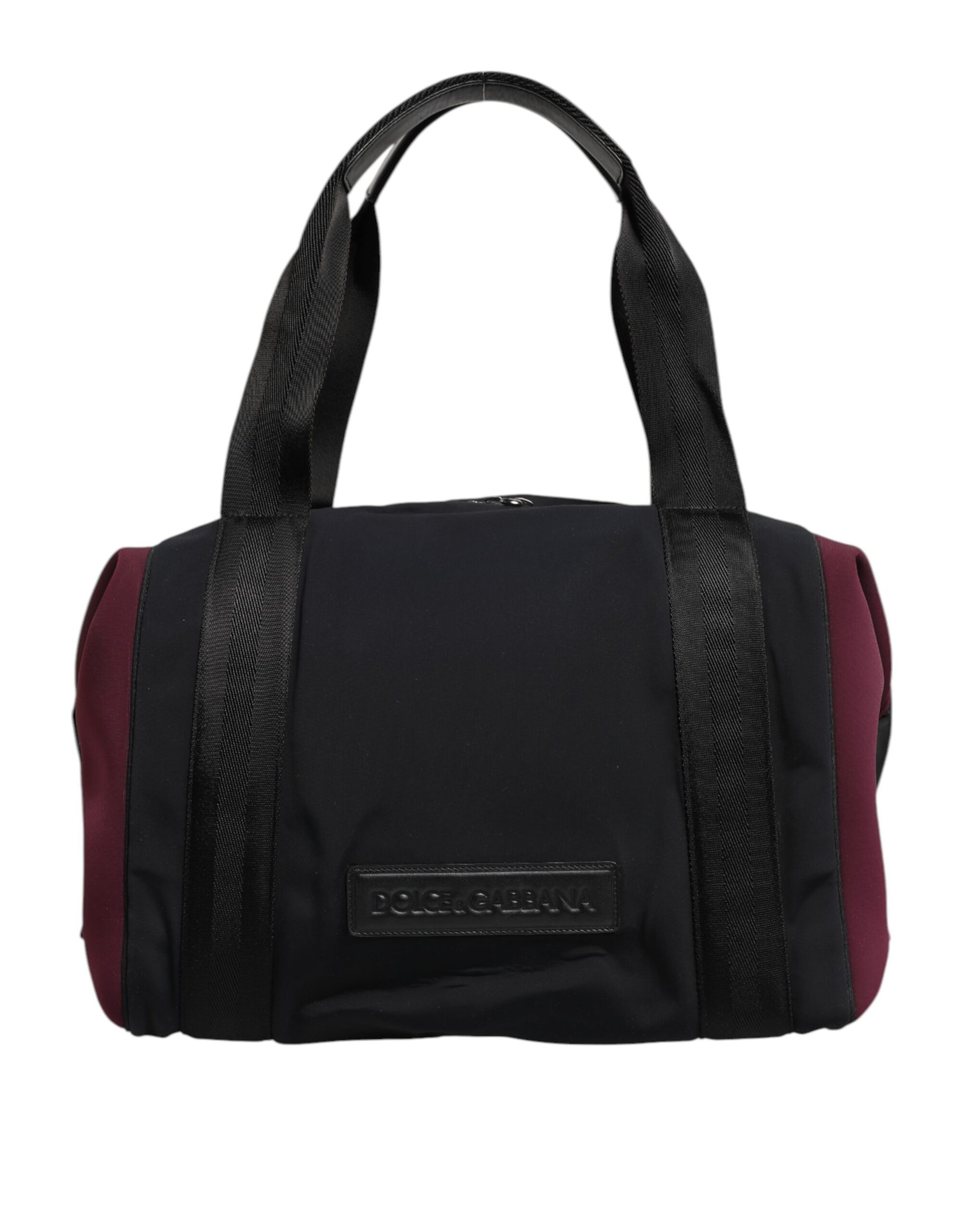 Black Maroon Hand Shoulder Duffel Travel Bag