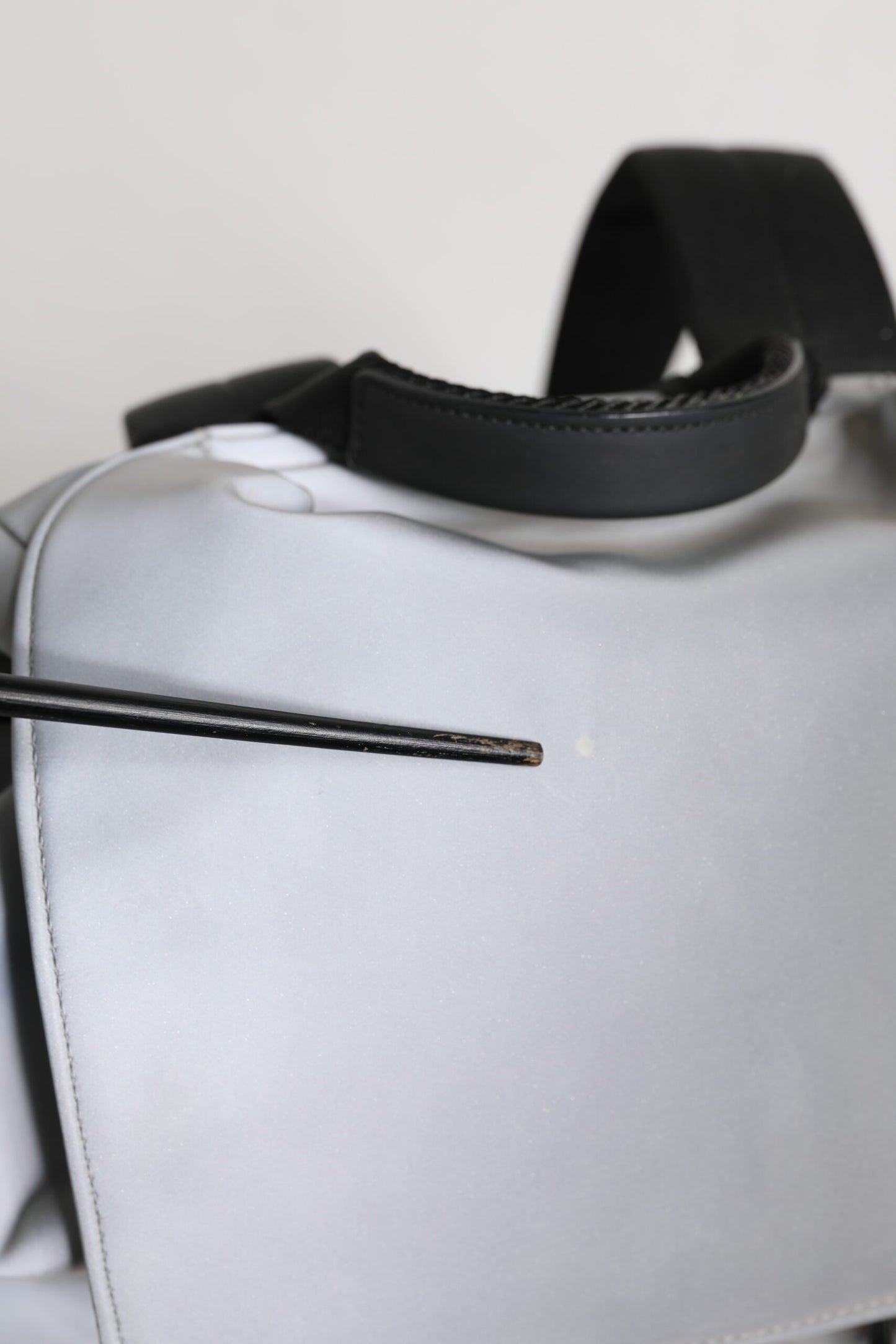 Gray Palermo Reflector Buckles Drawstring Backpack Bag