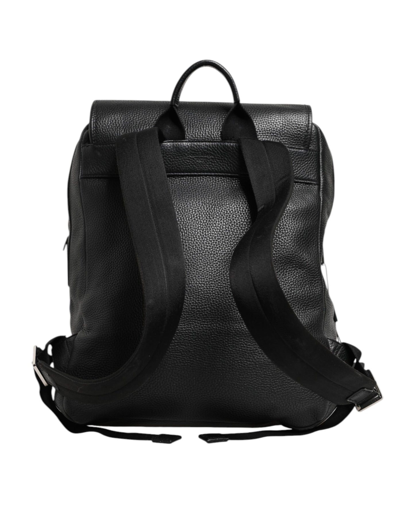 Black Palermo Backpack Hammered Calfskin Leather Bag