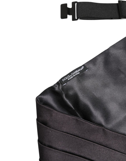 Black Men 100% Silk Belt Wide Waist Cummerbund