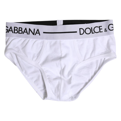White Cotton Stretch Regular Brief Underwear