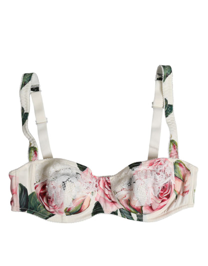 White Floral Balconette Underwired Bra Underwear