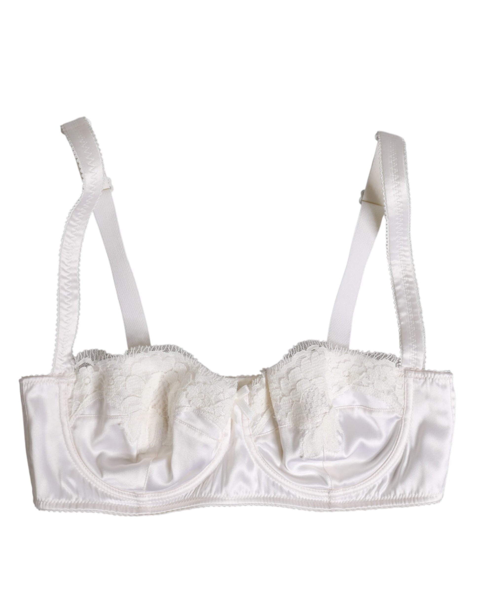 White Silk Underwired Balconette Bra Underwear