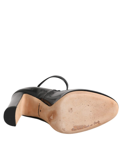 Black Leather Lace Socks Heels Pumps Shoes