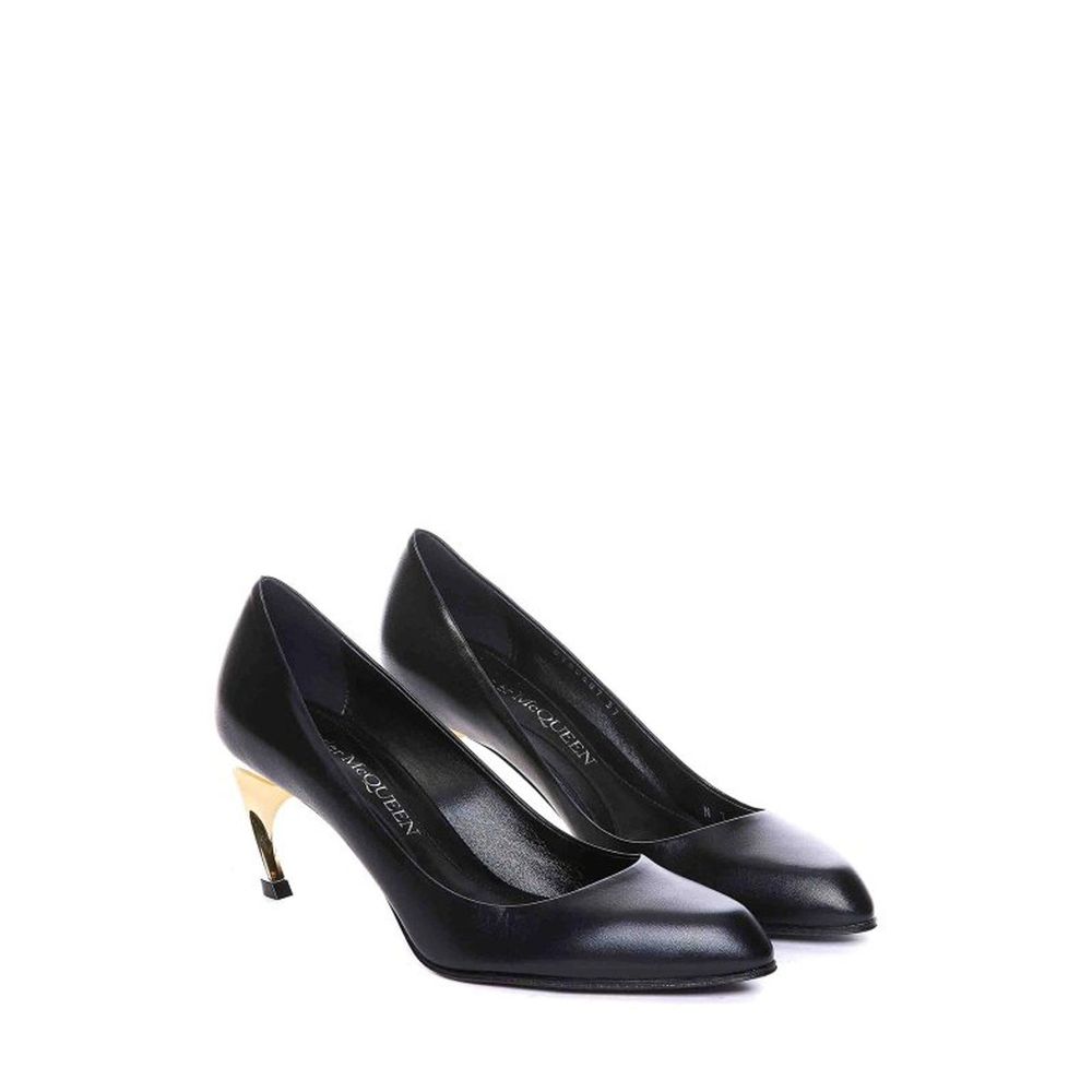 Black Lambskin High Heel Pumps
