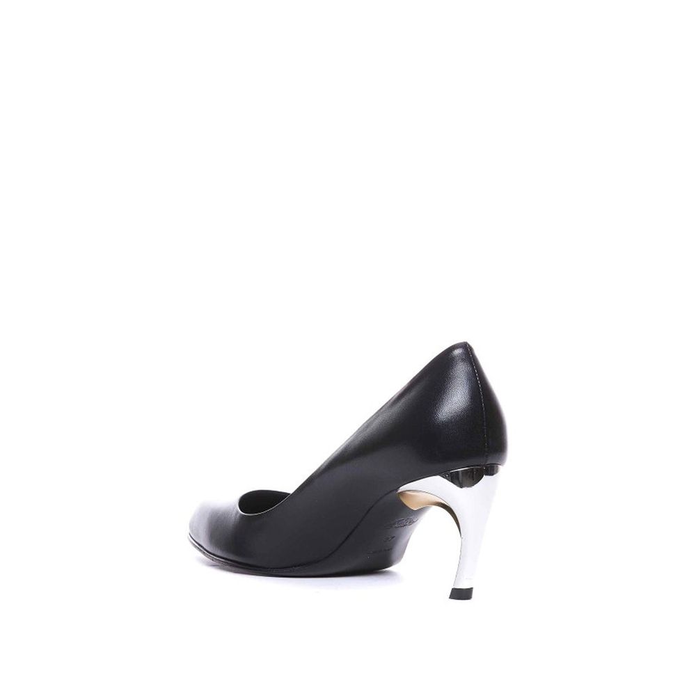 Black Lambskin High Heel Pumps