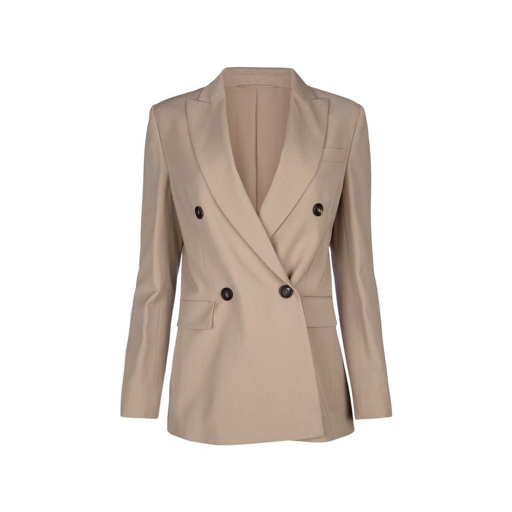 Beige Virgin Wool Coat