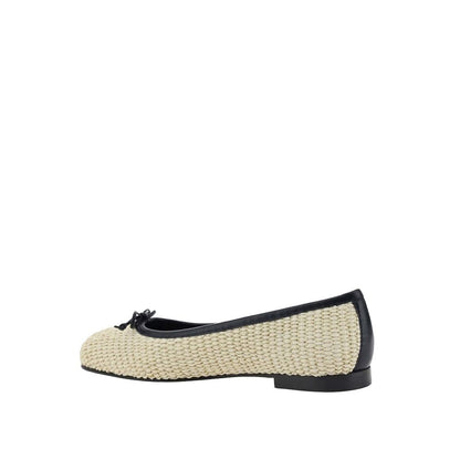 Beige Raffia Ballet Flats