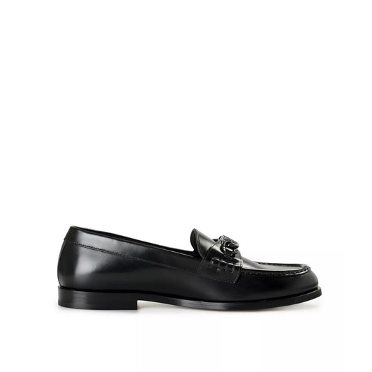 Black Leather Slip-On Loafers