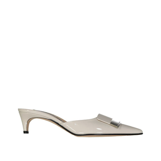 Beige Calfskin Mules