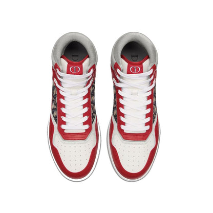 Red Leather High Top Sneakers