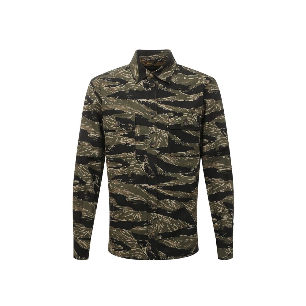 Green Cotton Pattern Shirt