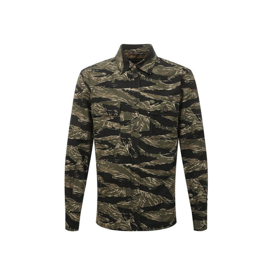 Green Cotton Pattern Shirt