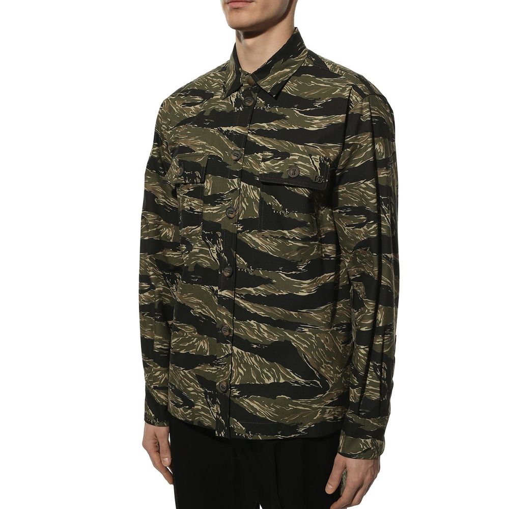 Green Cotton Pattern Shirt