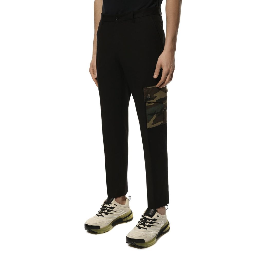 Black Cotton Cargo Pants