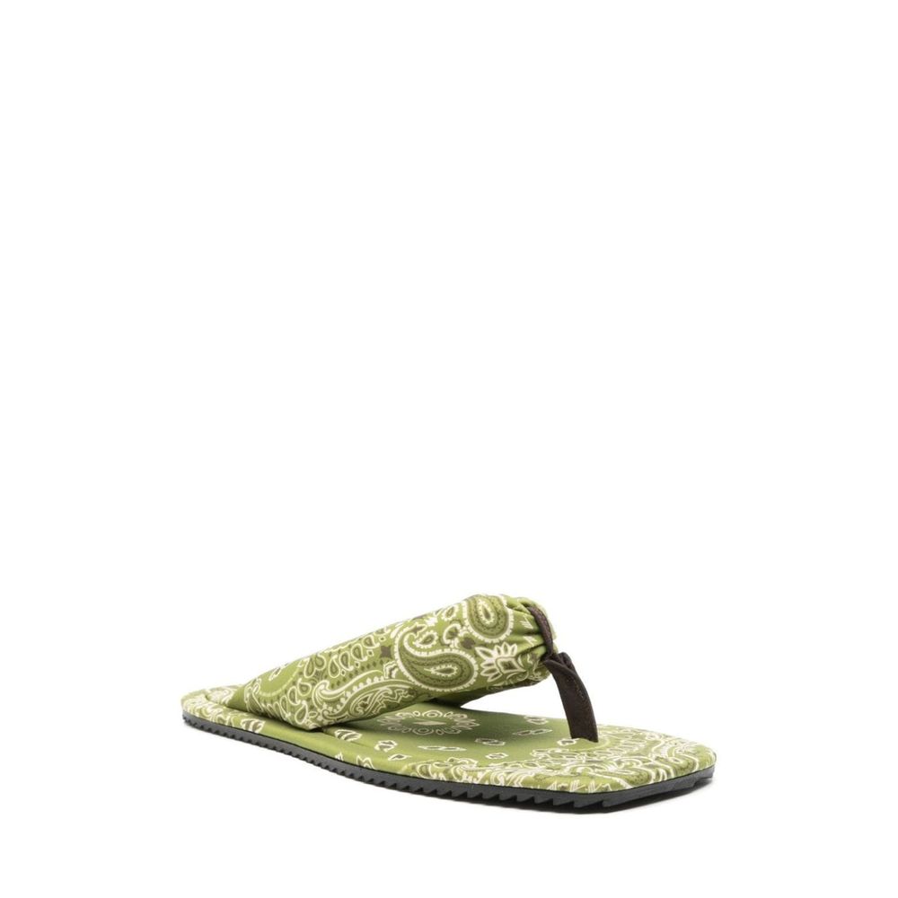 Green Elastane Slides