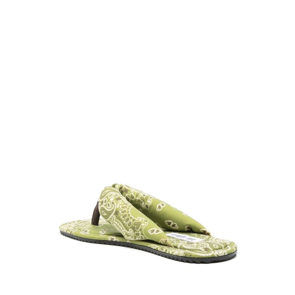 Green Elastane Slides