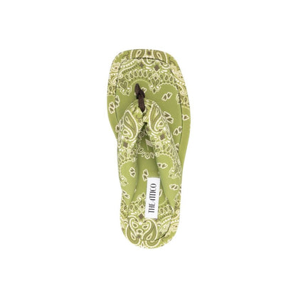 Green Elastane Slides