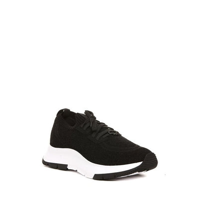 Black Fabric Athletic Sneakers