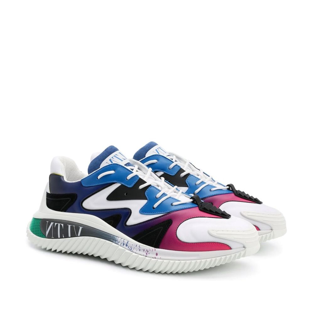 White Fabric Athletic Sneakers