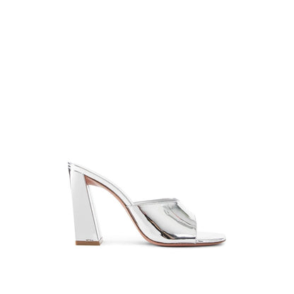 Silver Calfskin Mules