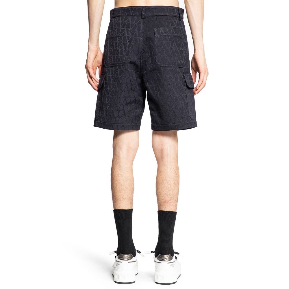 Blue Cotton Cargo Shorts