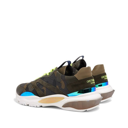 Green Fabric Athletic Sneakers