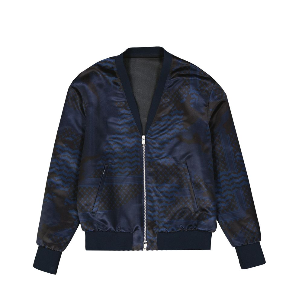 Blue Polyester Bomber