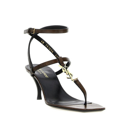 Brown Calfskin Platform Sandals