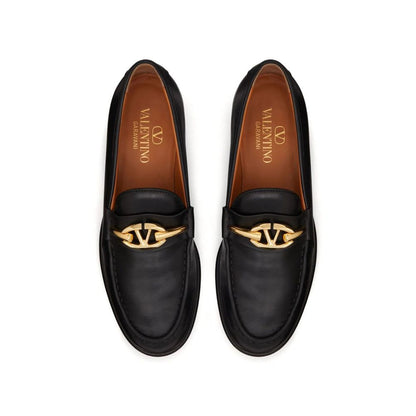 Black Calfskin Slip-On Loafers