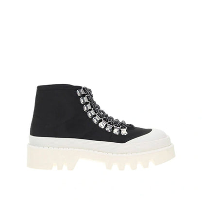 Black Canvas Chunky Sneakers
