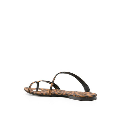 Brown Fabric Strap-On Sandals