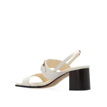 White Calfskin Strap-On Sandals