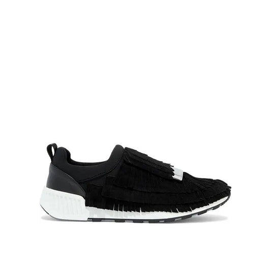 Black Fabric Athletic Sneakers