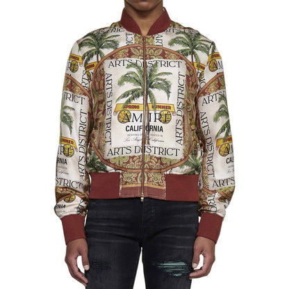Beige Silk Bomber