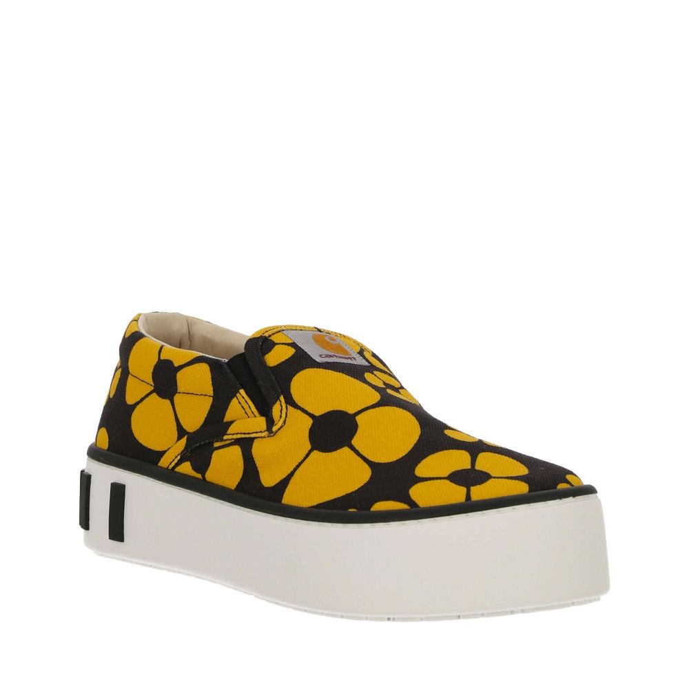 Black Cotton Low Top Sneakers